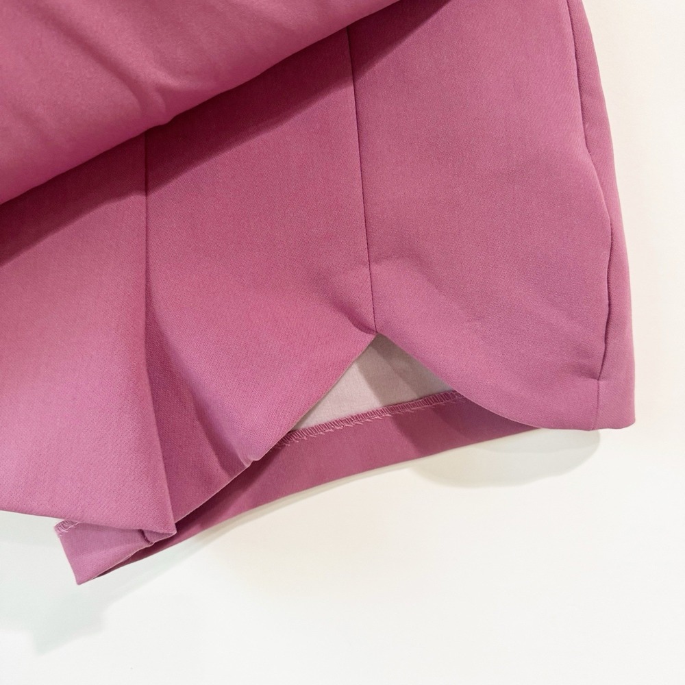 Zara Women Small Purple Asymmetrical Faux Wrap Skort - Picture 6 of 6
